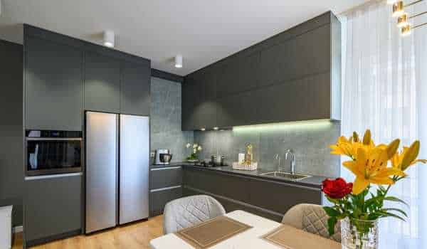 Matte Black Kitchen Cabinets