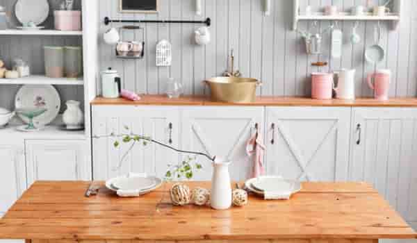 Farmhouse Kitchen with Floral Accessories