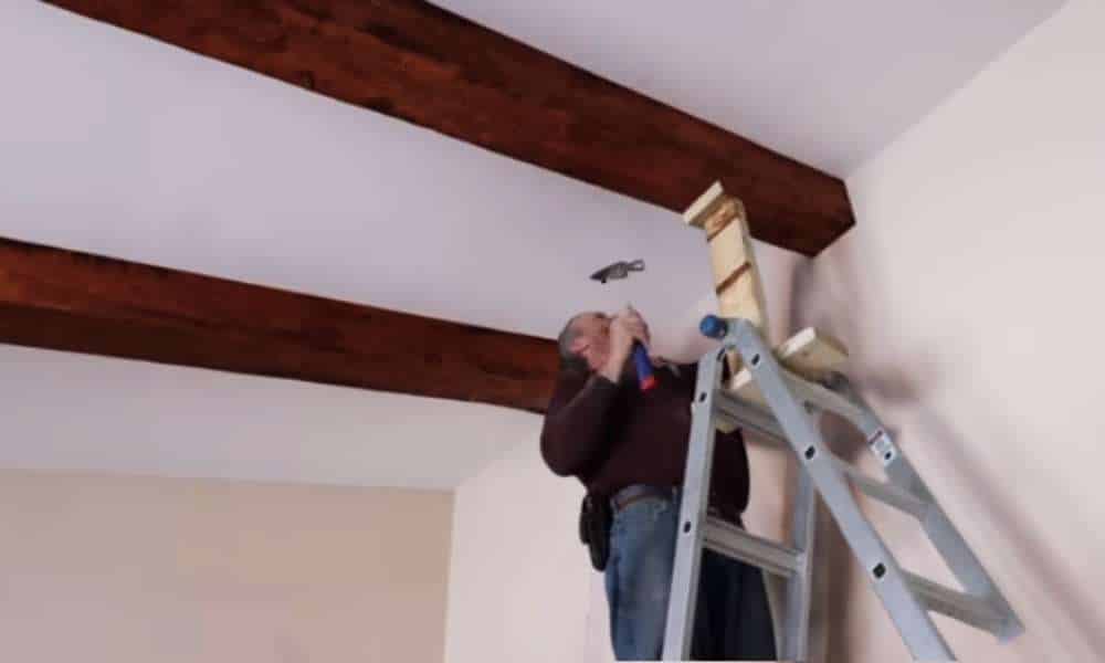 How To Paint Wooden Beams On The Ceiling Showing Wood Grain